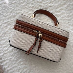 Zara Cream and Brown Mini Bag